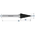 Hartmetall-Frässtift, SKM, Spitzkegel, HP-7-VERZAHNUNG, BLACK-TEC-beschichtet