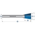 Rotary Burr, WKN, Inverted Cone, HP4 Cut, Blue-Tec Coated