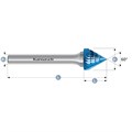 Hartmetall-Frässtift, KSJ, Kegel 60 Grad, HP-3-VERZAHNUNG, BLUE-TEC-beschichtet