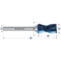 Rotary Burr, Combi + Curve, ZYB + cylindrical with end cut, Blue-tec coated