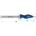 Rotary Burr, Combi + Curve, Form SKM + ball nosed tree, Blue-tec coated