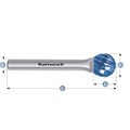 Hartmetall-Frässtift, KUD, Kugel, HP-8-VERZAHNUNG, Blue-Tec beschichtet
