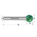 Rotary Burr, KUD, Ball, HP3 Pro Cut, Green-Tec Coated