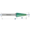 Hartmetall-Frässtift, KEL, Rundkegel, HP-3 PRO VERZAHNUNG, GREEN-TEC-beschichtet