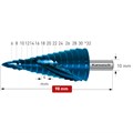 HSS-XE Durablue Coated Step Drill, 6-30mm, CBN Ground, 2 Cutting Edges