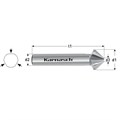 HSS-XE Countersink, DIN 335, Type C, 100 Degree, 3 Flat Sided Shank, Unequal Pitch