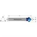 HSS-XE Blue-Tec Coated Countersink, DIN 335, Type C, 90 Degree, 3 Flat Sided Shank, Rapid Cut