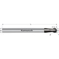 Solid Carbide 3D Ball Nose End Mill, Long, Rockwell Center