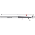 Solid Carbide Ball Nose Slot Drill, 250 Degree, Tapered Neck, Extra Long
