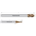 Solid Carbide 3D Ball Nose End Mill for Inox, 4 Cutting Edges, Centre Cutting